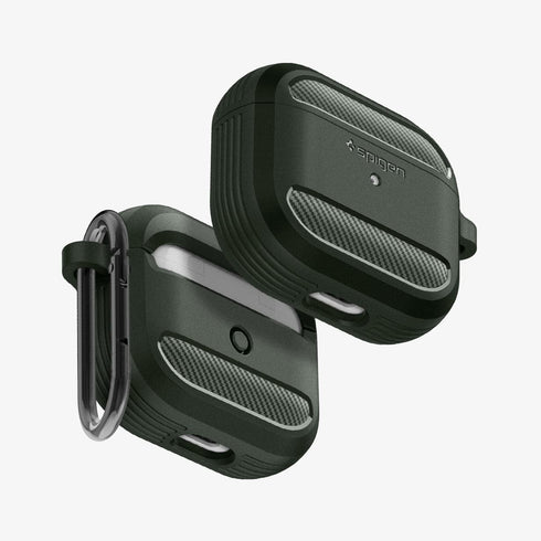 ACS05482 - Apple AirPods Pro 2 Case Rugged Armor in matte black showing the front